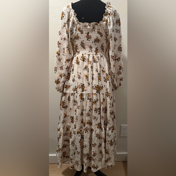 torrid Dresses & Skirts - Torrid Cream and yellow Floral Long Sleeve Dress
